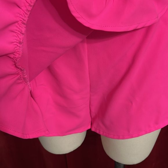 The Impeccable Pig Pink Strapless Ruffle Romper - Picture 3 of 7